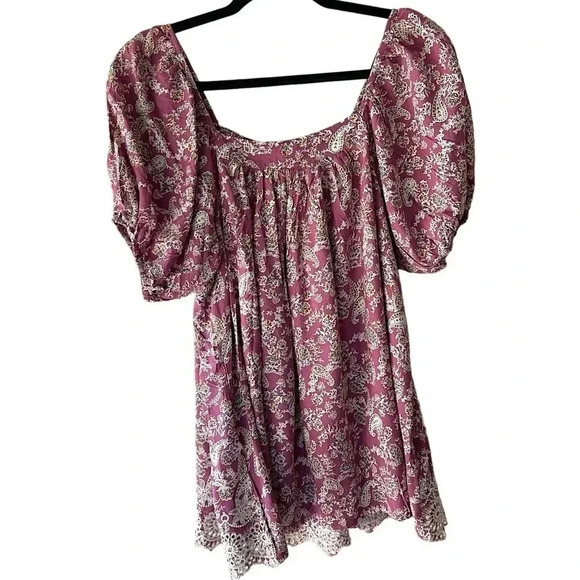 SOLITAIRE | BOHO PEASANT BLOUSE EMBROIDERED BALLOON SLEEVE TOP | SIZE: MEDIUM - Picture 7 of 11